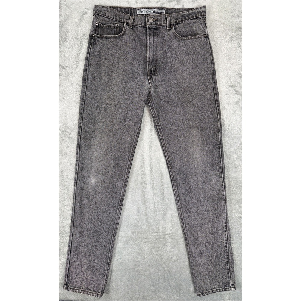 vintage levi's 512 silver tab denim jeans sizeโ 34x33 acid wash black grunge 90s